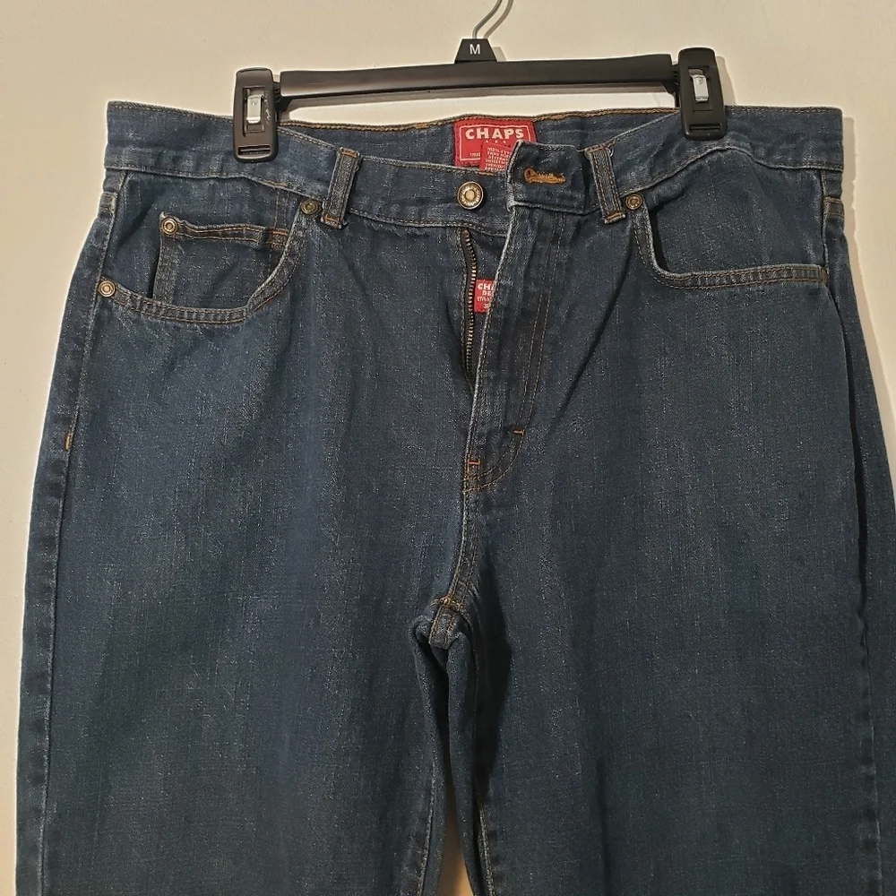 Chaps Blue Denim Straight Leg Fit Men's Jeans Size 36 x 32